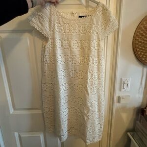 French Connection Ivory Lace Shift Dress (10)